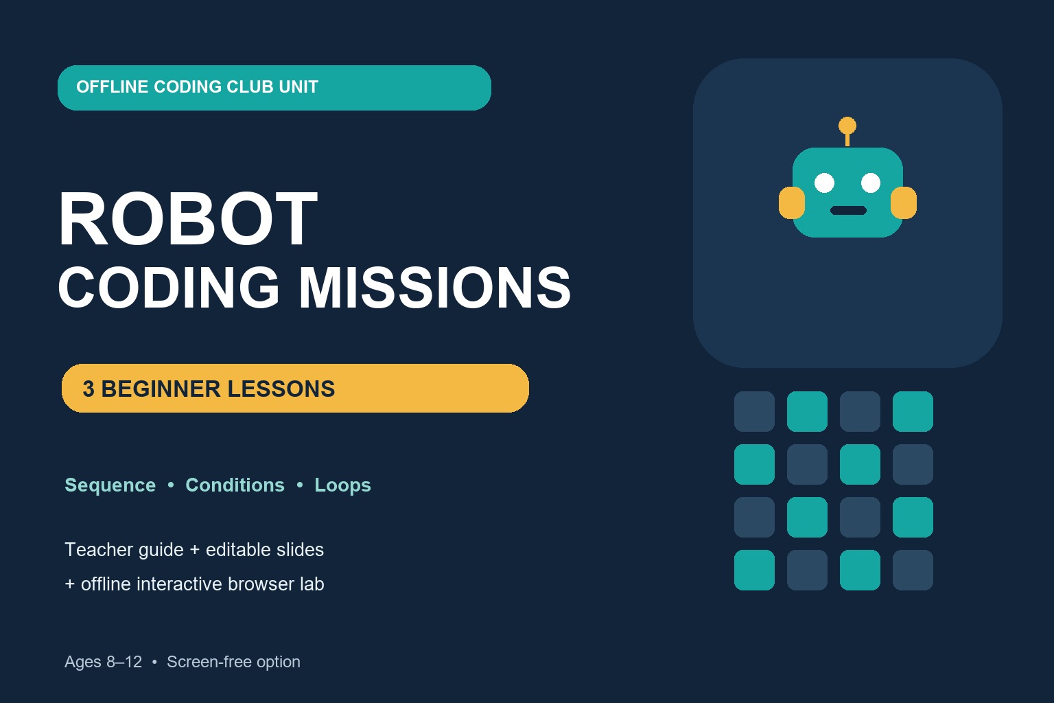 Robot Coding Missions three beginner lessons cover