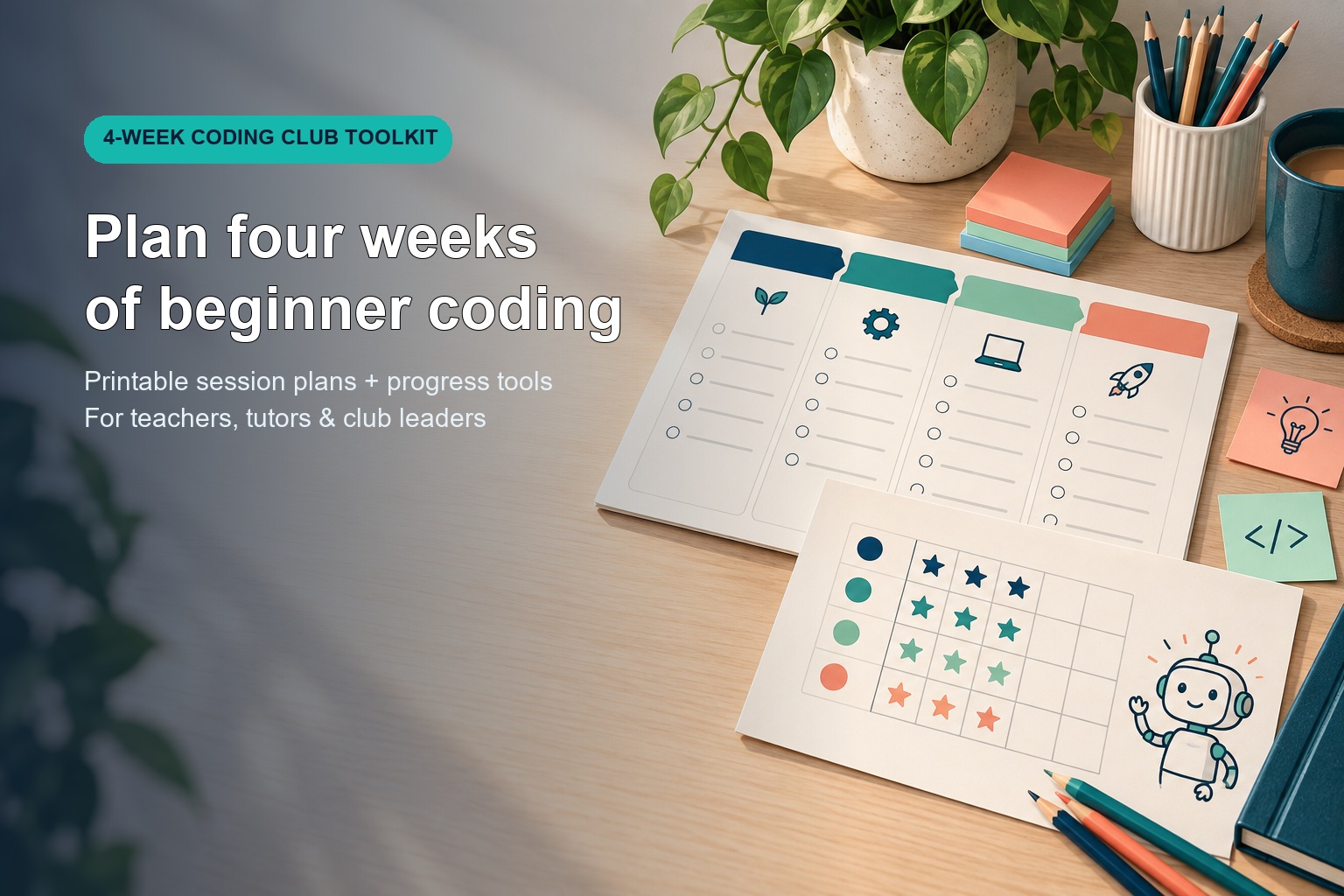 Coding Club Teacher Toolkit four-week planner cover